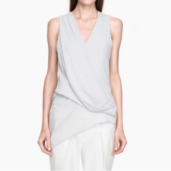 Helmet Lang Grey Cowl Overlay Top - Picture 1 of 1